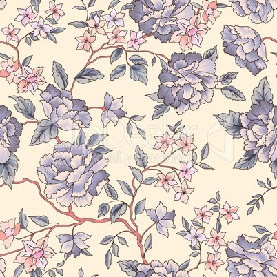 Flower seamless pattern. Floral garden background