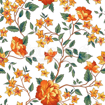Floral seamless pattern. Ornamental flower background