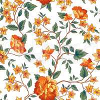 Floral seamless pattern. Ornamental flower background