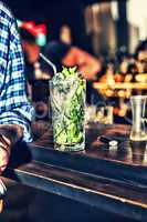 Mojito on the bar drink summer nightclub