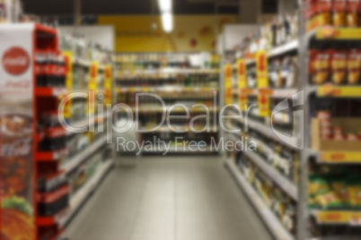 Supermarket blurred background super store