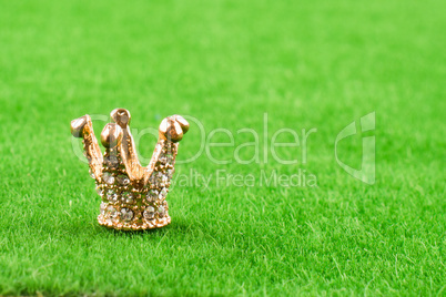 Golden color crown model with pearls