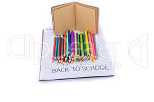 Color pencils and back to school title