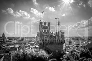 Panoramic view of the tower of Udine castle, Italy.