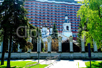 Orthodox Church near the Tretyakov gallery in spring