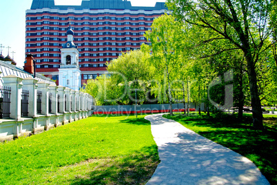 Orthodox Church near the Tretyakov gallery in spring