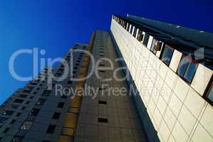 modern high-rise apartment building in Moscow in the spring