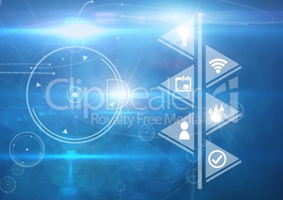 Icons interface of Internet Of Things over blue background