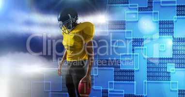 American football player with technology transition
