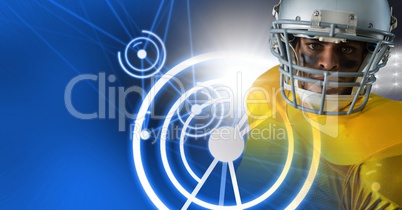 American football player with technology transition