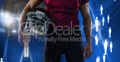 American football player with people icons transition American football player with people icons transition