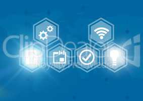 Icons interface of Internet Of Things over blue background