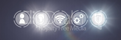 Icons interface of Internet Of Things over grey background