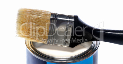 Brush and paint can