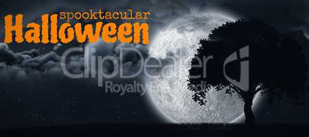 Composite image of graphic image of spooktacular halloween text