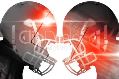 American football player wearing a helmet