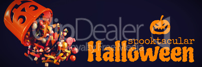 Composite image of graphic image of spooktacular halloween text