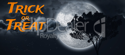 Composite image of graphic image of trick or treat text