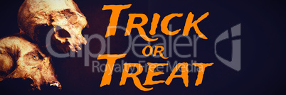 Composite image of graphic image of trick or treat text