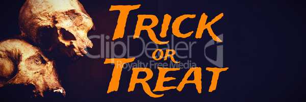 Composite image of graphic image of trick or treat text