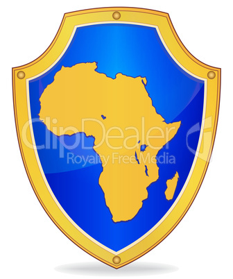 Shield with silhouette of Africa