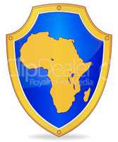 Shield with silhouette of Africa