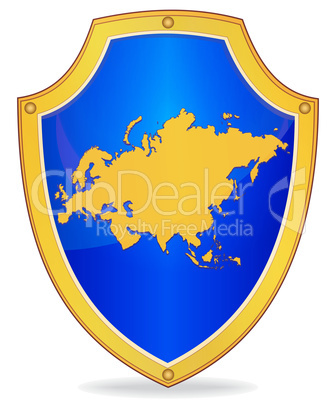 Shield with silhouette of Eurasia