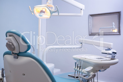 Chair and medical equipments at dental clinic