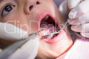 Boy receiving dental treatment
