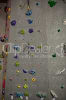 Full frame shot of climbing wall in club