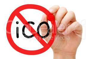 ICO Ban Prohibition Sign Concept