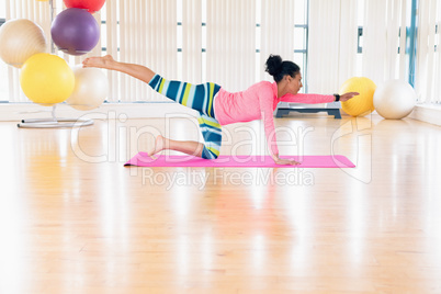 Woman exercising in the gym