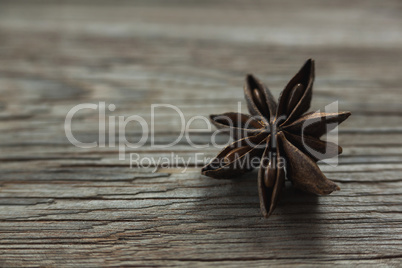 Star anise on wooden table