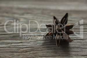 Star anise on wooden table