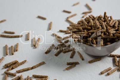 Cereal bran stick in spoon