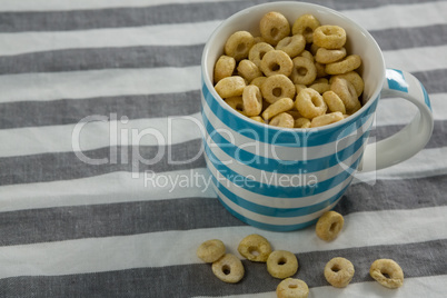 Cup of cereal rings