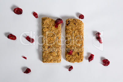 Granola bar on white background