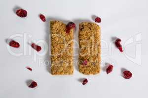 Granola bar on white background