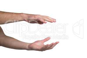 Hand pretending to hold an invisible object