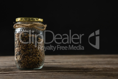 Glass jar of homemade granola and muesli