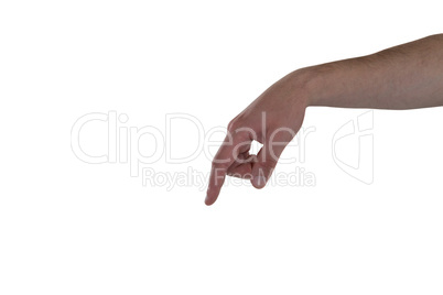 Hand gesture against white background