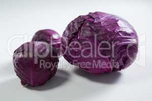 Red cabbages on a white background