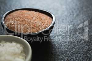 Salts in bowl