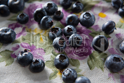 Blueberries on textile