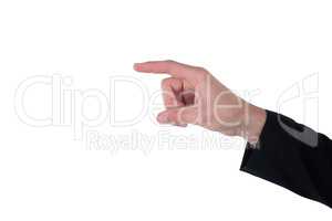 Cropped hand of businessman touching invisible interface