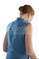 Rear view of businesswoman with hair bun