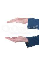 Cropped hands of businessman marketing invisible product