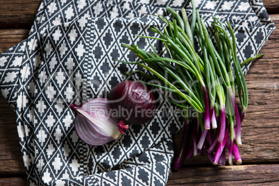 Onions on napkin