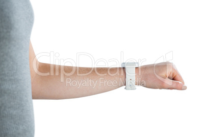 Cropped image of businesswoman with smart watch