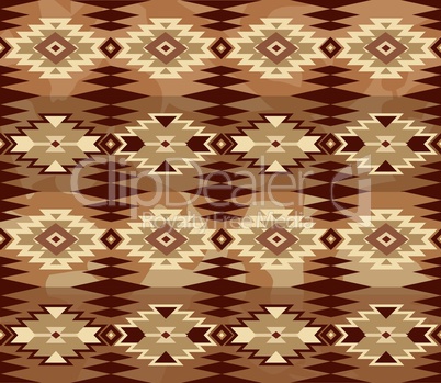 Abstract geometric seamless pattern with aztec ornament. Ethnic